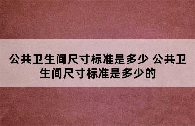 公共卫生间尺寸标准是多少 公共卫生间尺寸标准是多少的